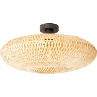 QAZQA Plafonnier intelligent en bambou 50 cm avec Wifi G95 - Ostrava