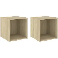 vidaXL Armoires murales 2 pcs Chêne Sonoma 37x37x37 cm Bois ingénierie