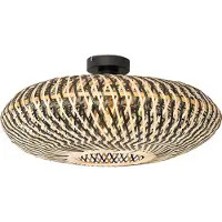 QAZQA Plafonnier oriental en bambou noir 50 cm - Ostrava