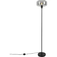 QAZQA Lampadaire Art déco noir avec verre fumé - Bizle