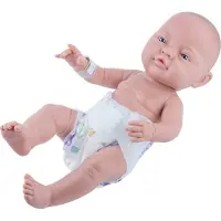 Paola Reina poupée bébé fille blanche avec couche 45 cm - Poupées Jouets