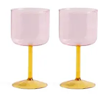 HAY Tint Verre à Vin - Set de 2 Pink|Yellow