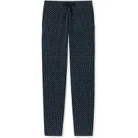 Schiesser Pantalon de pyjama 'Mix & Relax' bleu foncé / blanc