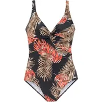 LASCANA Maillot de bain marron / orange fluo / noir / blanc
