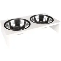 Flamingo Kobushi Twin Dog Feeder Blanc 2x650ml