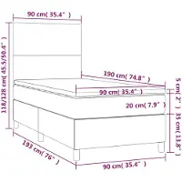 vidaXL Lit boxspring avec matelas vert foncé 90x190 cm velours
