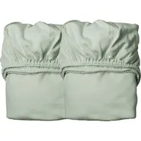 Leander Lot De 2 Draps Housse Lit Bébé En Coton Bio - Vert Sauge