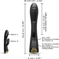 Dorcel Flexi Rabbit - Vibromasseur chauffant à oreilles (noir)
