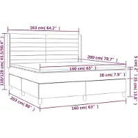 vidaXL Lit boxspring avec matelas Crème 160x200 cm Tissu