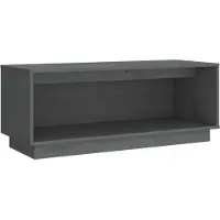vidaXL Meuble TV Gris 90x35x35 cm Bois de pin massif