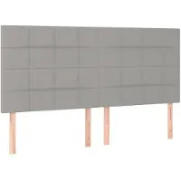 vidaXL Têtes de lit 4 pcs. Gris clair 100x5x78/88 cm Tissu