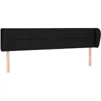 vidaXL Tête de lit avec oreilles Noir 183x23x78/88 cm Tissu