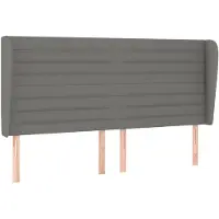 vidaXL Tête de lit avec oreilles gris foncé 203x23x118/128 cm Tissu