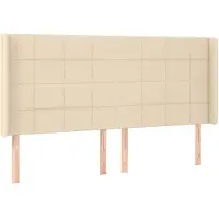 vidaXL Tête de lit avec oreilles Crème 163x16x118/128 cm Tissu