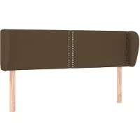 vidaXL Tête de lit avec oreilles brun foncé 147x23x78/88 cm Tissu