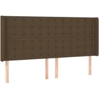 vidaXL Tête de lit avec oreilles brun foncé 163x16x118/128 cm Tissu