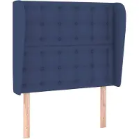 vidaXL Tête de lit avec oreilles bleu 103x23x118/128 cm Tissu