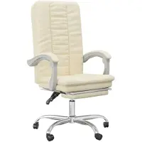 vidaXL Fauteuil inclinable de bureau Crème Similicuir