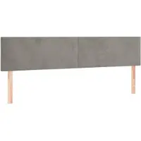 vidaXL Têtes de lit 2 pcs. Gris clair 100x5x78/88 cm velours