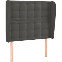 vidaXL Tête de lit avec oreilles gris foncé 93x23x118/128 cm velours
