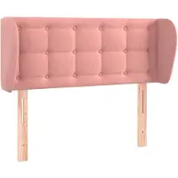 vidaXL Tête de lit avec oreilles rose 93x23x78/88 cm velours