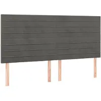 vidaXL Têtes de lit 4 pcs. Gris foncé 100x5x78/88 cm velours