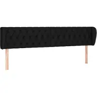 vidaXL Tête de lit avec oreilles Noir 183x23x78/88 cm Tissu