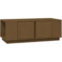 vidaXL Table basse marron miel 110x50x40 cm pin massif