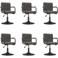 vidaXL Chaise de salle à manger 6 pcs. Pivotant Gris foncé Velours