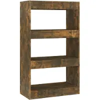 vidaXL Bibliothèque/Séparateur de pièce Chêne fumé Bois d'ingénierie