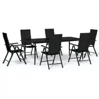 vidaXL Ensemble de jardin 7 pièces noir