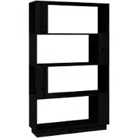 vidaXL Bibliothèque/Séparateur de pièce Noir 80x25x132 cm Pin massif