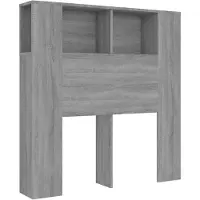 vidaXL Tête de lit avec étagères Gris Sonoma 100x18,5x102,5 cm