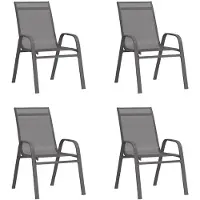 vidaXL Chaises de jardin empilables 4 pcs. Gris Textilène