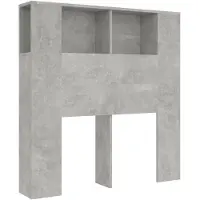 vidaXL Tête de lit avec étagères gris béton 100x18,5x104,5 cm