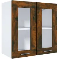 vidaXL Armoire suspendue verre chêne fumé 60x31x60 cm Bois composite