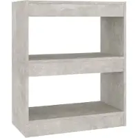 vidaXL Bibliothèque/Séparateur de pièce Gris béton 60x30x72 cm