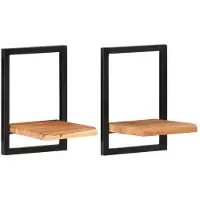 vidaXL Étagères murales 2 pcs 25x25x35 cm Bois d'acacia et acier