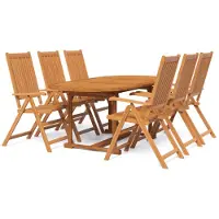 vidaXL Ensemble de jardin 7 pièces en bois massif d'acacia