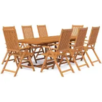 vidaXL Ensemble de jardin 9 pièces en bois massif d'acacia