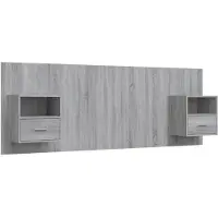 vidaXL Tête de lit avec chevets Gris Sonoma Bois composite