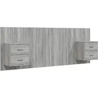vidaXL Tête de lit avec chevets Gris Sonoma Bois composite