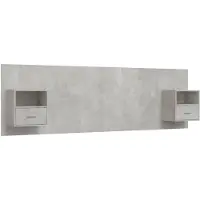 vidaXL Tête de lit avec tables de nuit gris béton Bois composite