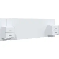 vidaXL Tête de lit avec chevets Blanc Bois composite