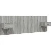 vidaXL Tête de lit avec chevets Gris Sonoma Bois composite