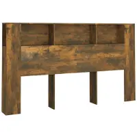 vidaXL Tête de lit avec étagères chêne fumé 180x18,5x104,5 cm