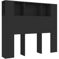 vidaXL Tête de lit avec étagères noir 120x18,5x102,5 cm