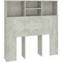 vidaXL Tête de lit avec étagères gris béton 100x19x103,5 cm