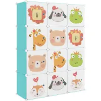 vidaXL Armoire de rangement pour enfants avec 12 cubes Vert PP