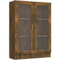 vidaXL Armoire à vitrine Chêne fumé 82,5x30,5x115 cm Bois d'ingénierie